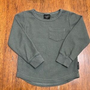 Little Bipsy Olive Waffle Knit Top 2T-3T